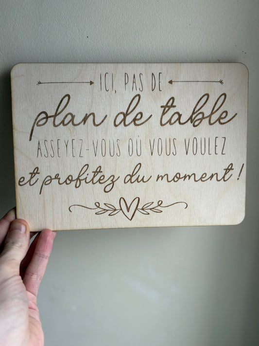 Pas de plan de table