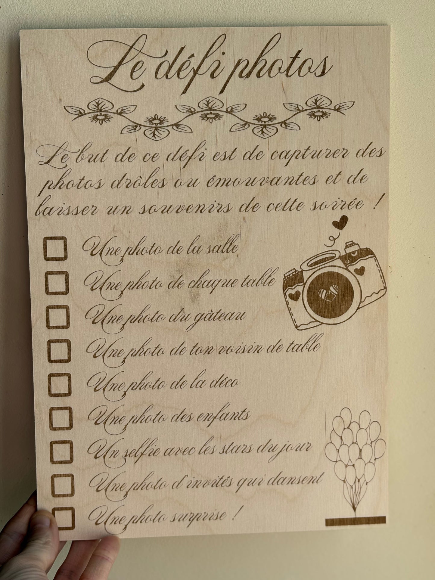 Pancarte Défis photos
