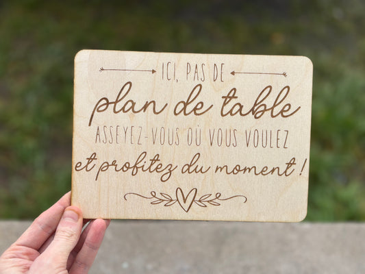 Pas de plan de table