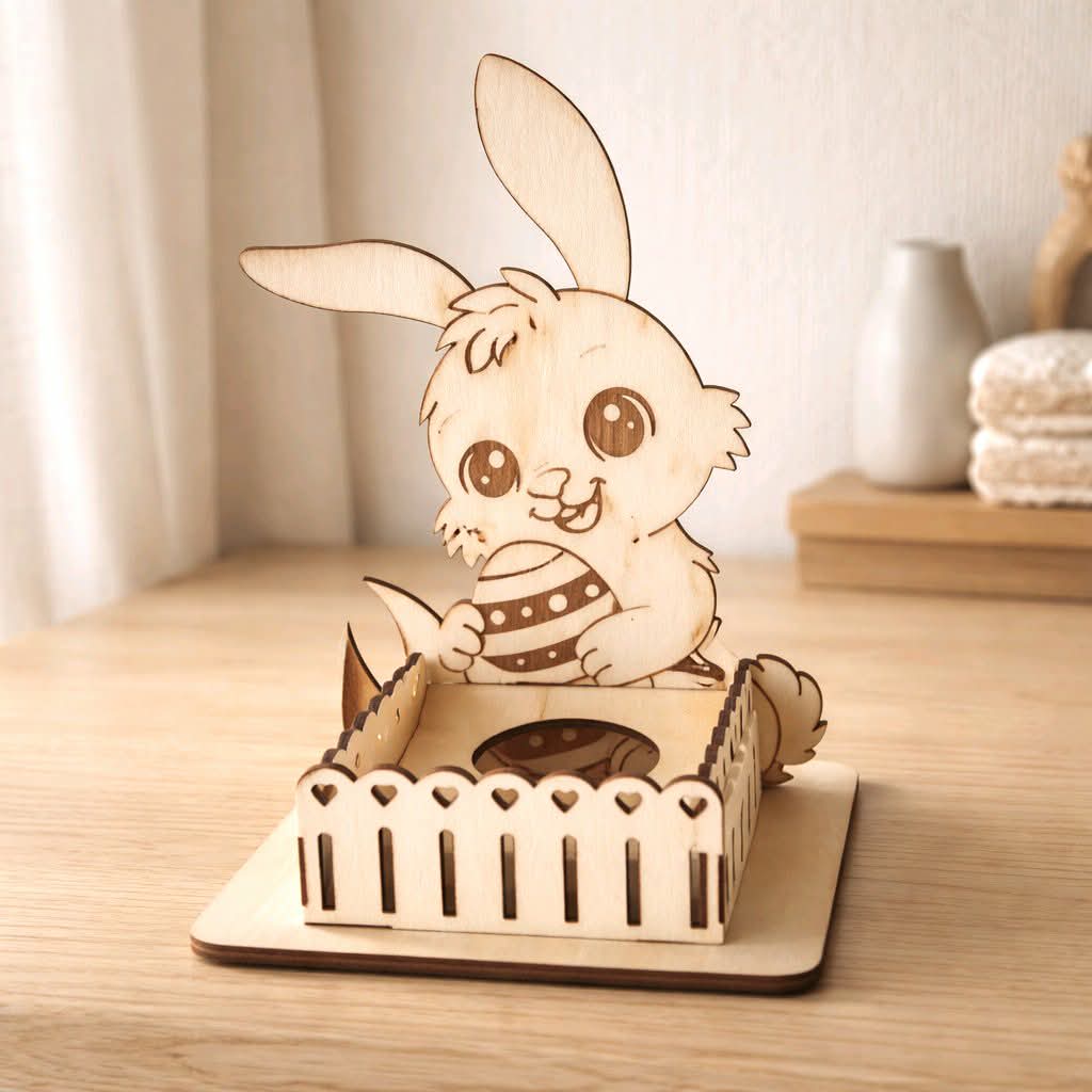 Décoration Porte œuf Kinder lapin