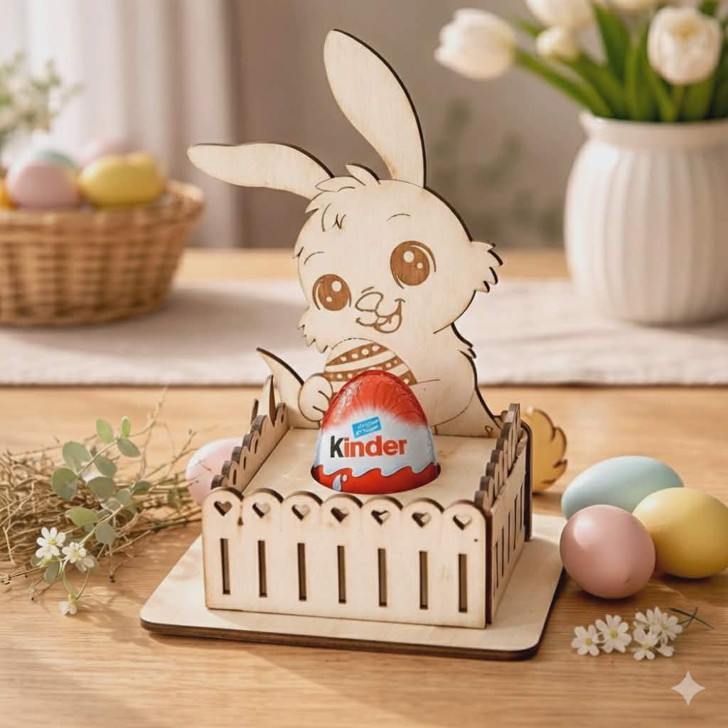 Décoration Porte œuf Kinder lapin
