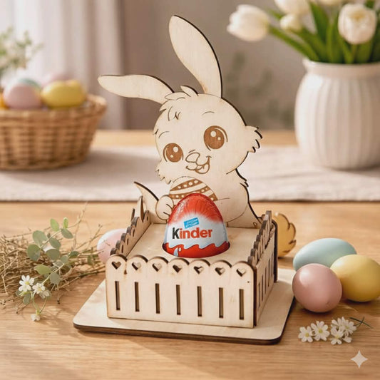 Décoration Porte œuf Kinder lapin