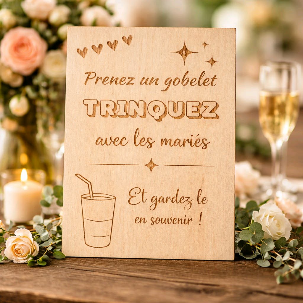 Affiche gobelet mariage