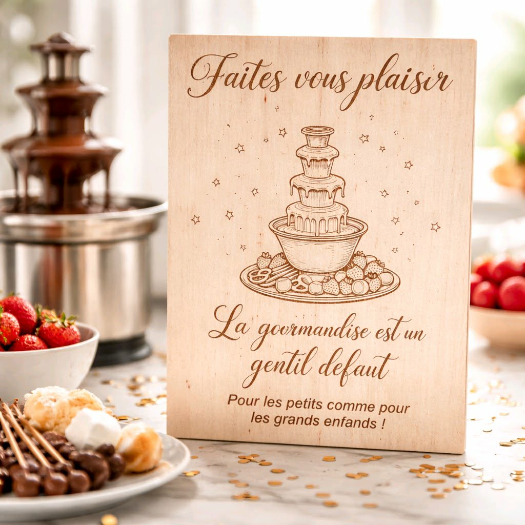 Pancarte fontaine à chocolat
