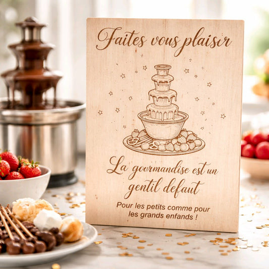 Pancarte fontaine à chocolat