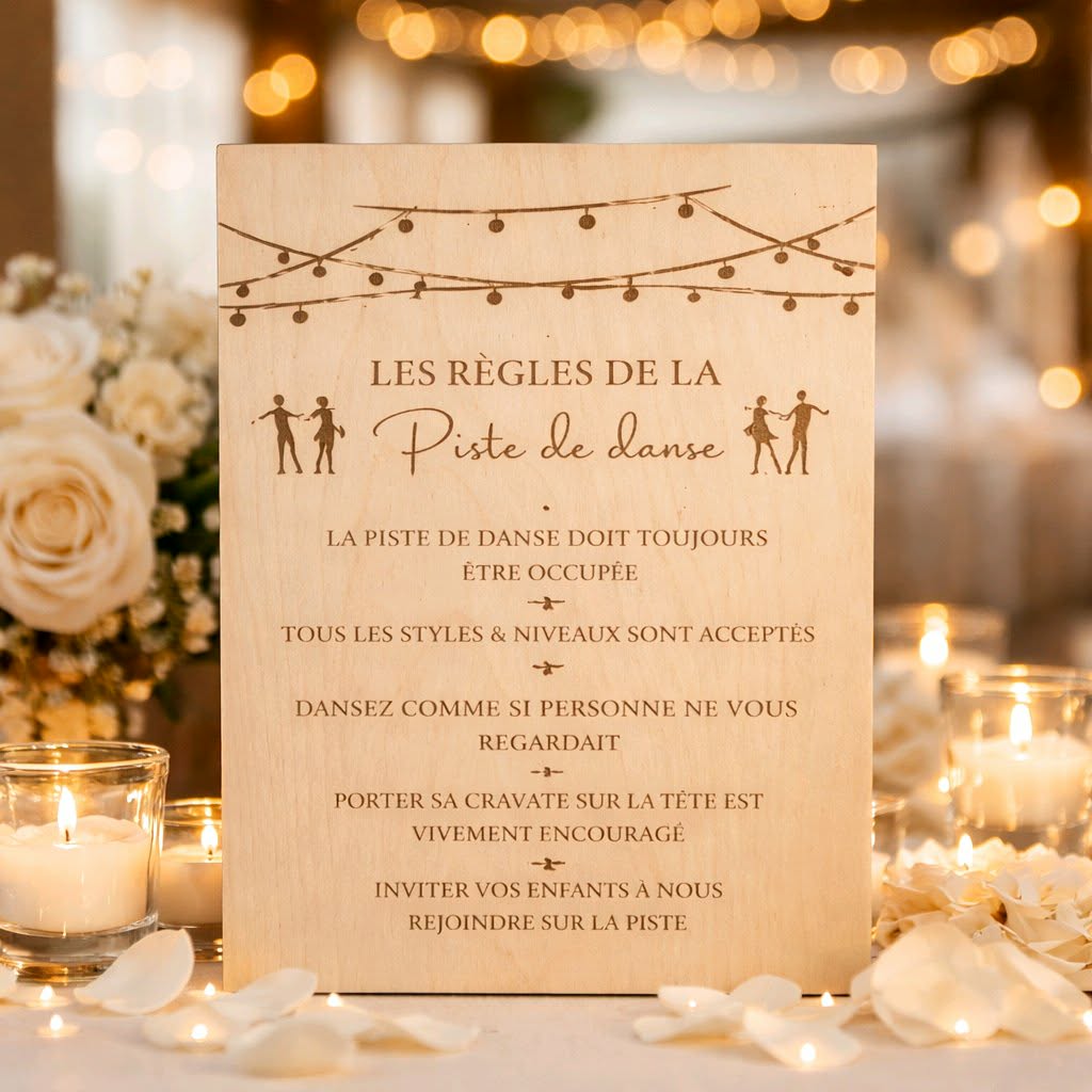 Pancarte règles de la piste de danse