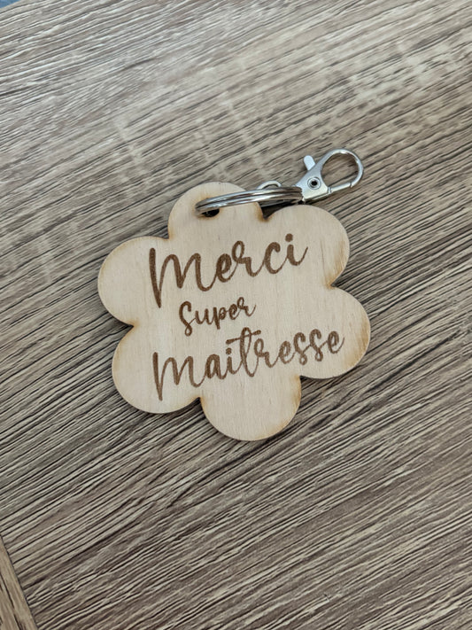 Porte clé maîtresse fleurs